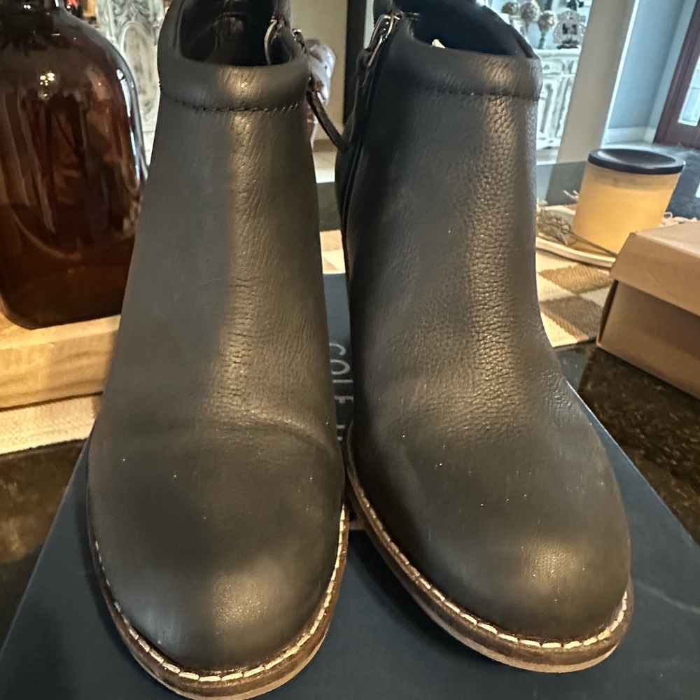 Black Leather Ankle Boots